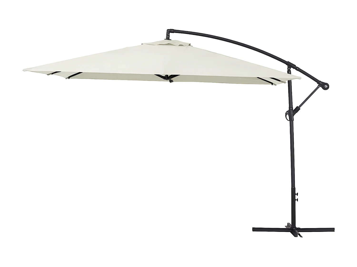 Parasol jardin déporté  Alu "Ilios 3" - Carré - 3 x3 m - Ecru