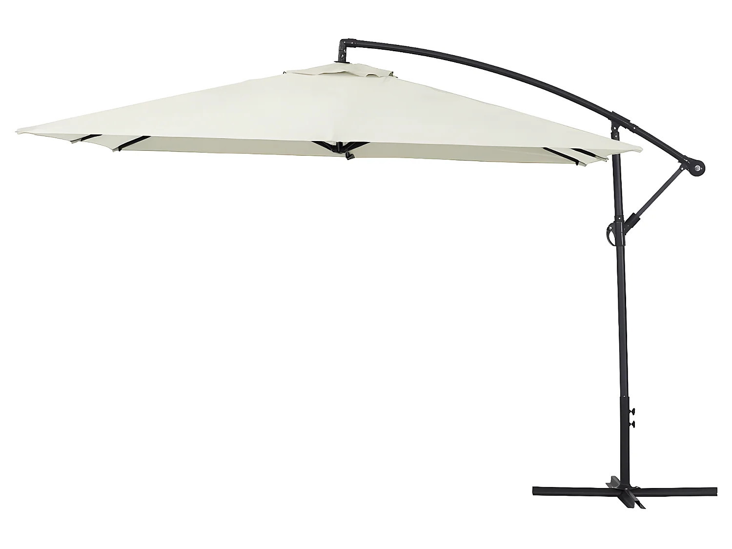 Parasol ogrodowy "Ilios 3" z wysięgnikiem - Aluminium - Kwadratowy -  3 x3 m - Ecru