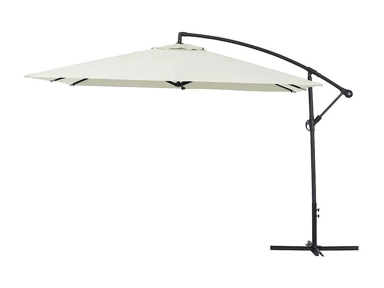 Parasol jardin déporté  Alu "Ilios 3" - Carré - 3 x3 m - Ecru