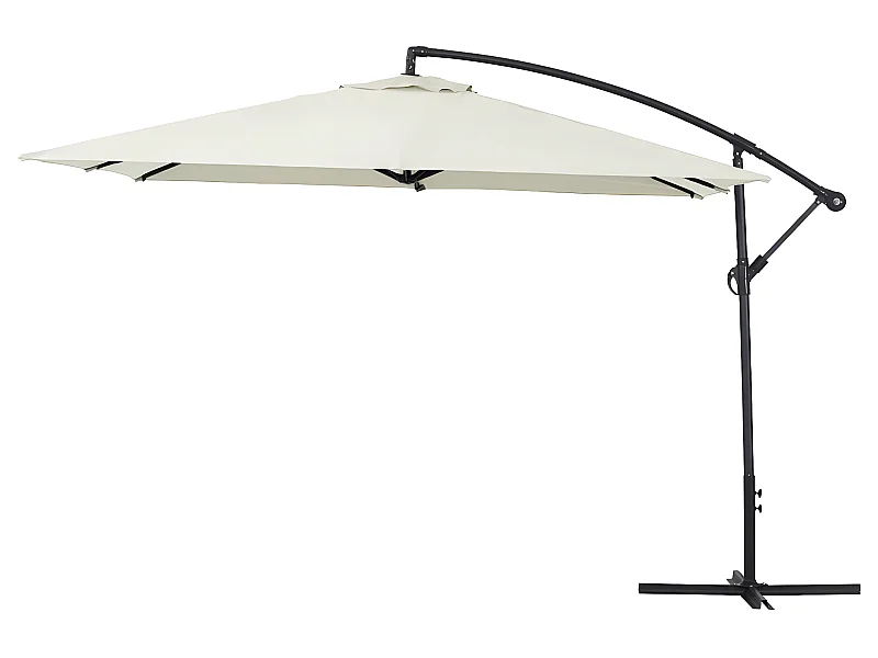Parasol jardin déporté  Alu "Ilios 3" - Carré - 3 x3 m - Ecru