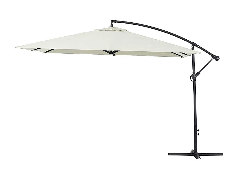 Parasol jardin déporté  Alu "Ilios 3" - Carré - 3 x3 m - Ecru