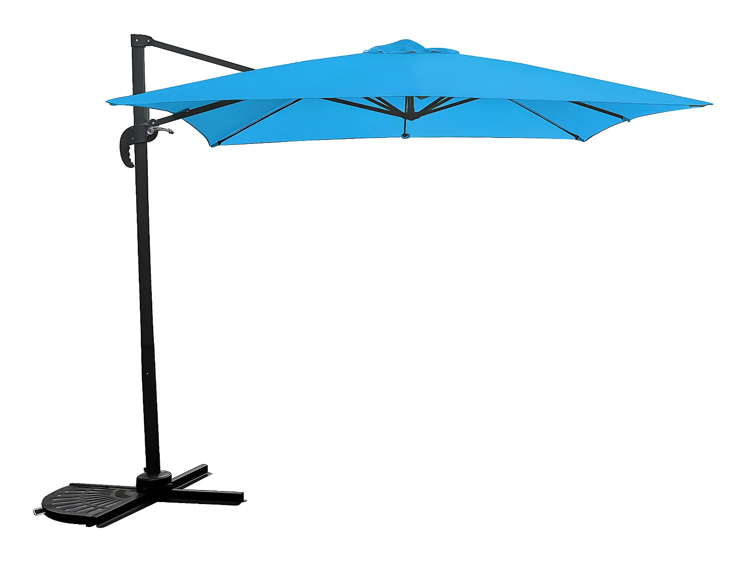 Parasol jardin déporté "Soleil" - 2.5 x 2.5 m - Bleu