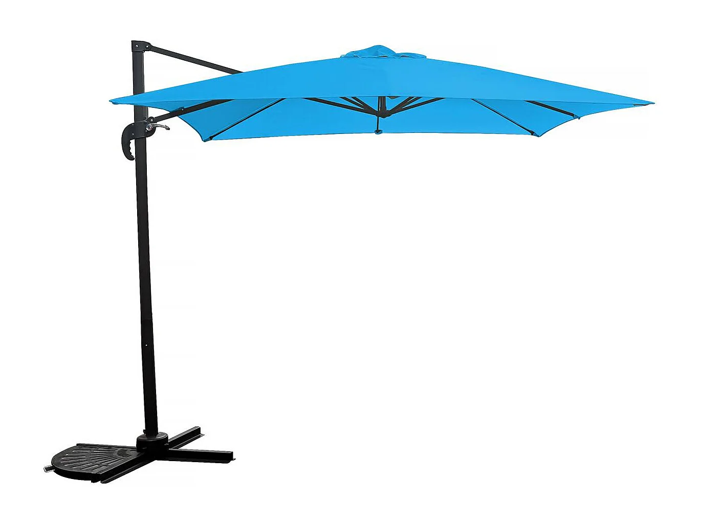 Parasol vrijhangend tuin zweefparasol "Soleil" - 2,5 x 2,5 m - Blauw
