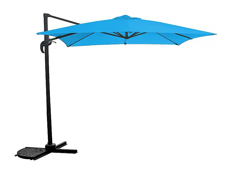 Parasol vrijhangend tuin zweefparasol "Soleil" - 2,5 x 2,5 m - Blauw