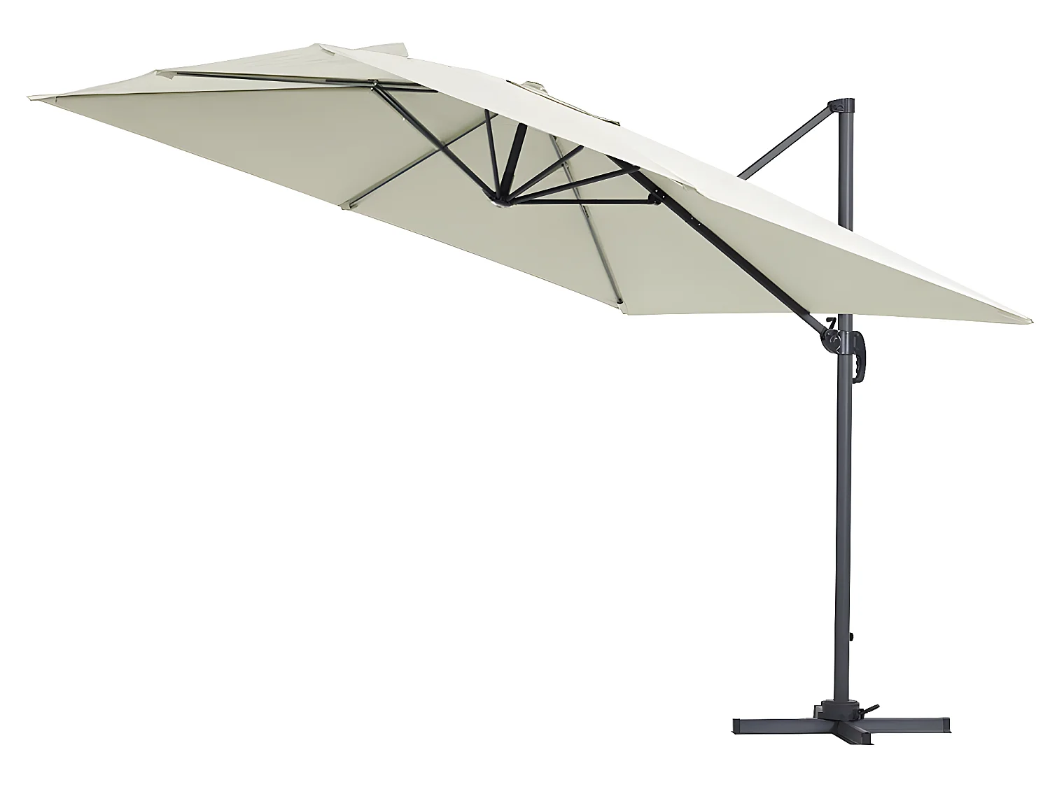 Parasol déporté "Sun 3" - 3 x 3 m - Ecru