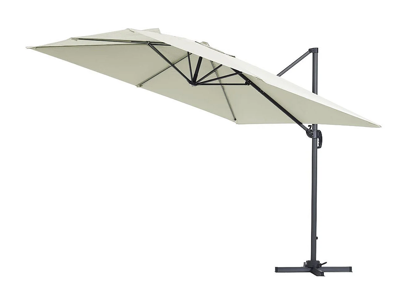 Parasol déporté "Sun 3" - 3 x 3 m - Ecru