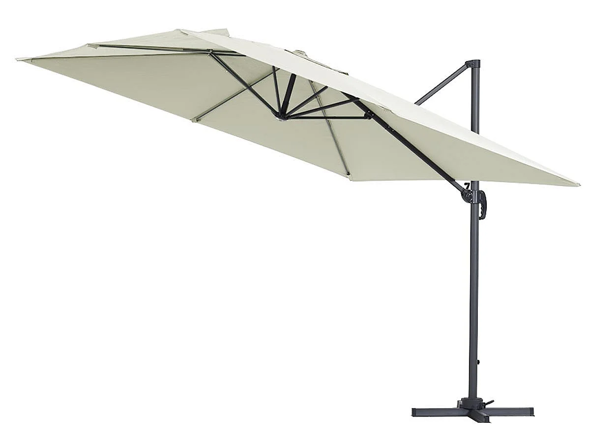 Parasol vrijhangend tuin zweefparasol "Sun 3" - 3 x 3 m - Ecru