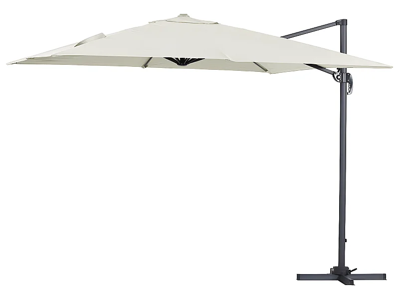 Parasol lateral de jardín en aluminio - Sun 3 - Cuadrado - 3 x 3 m - Crudo