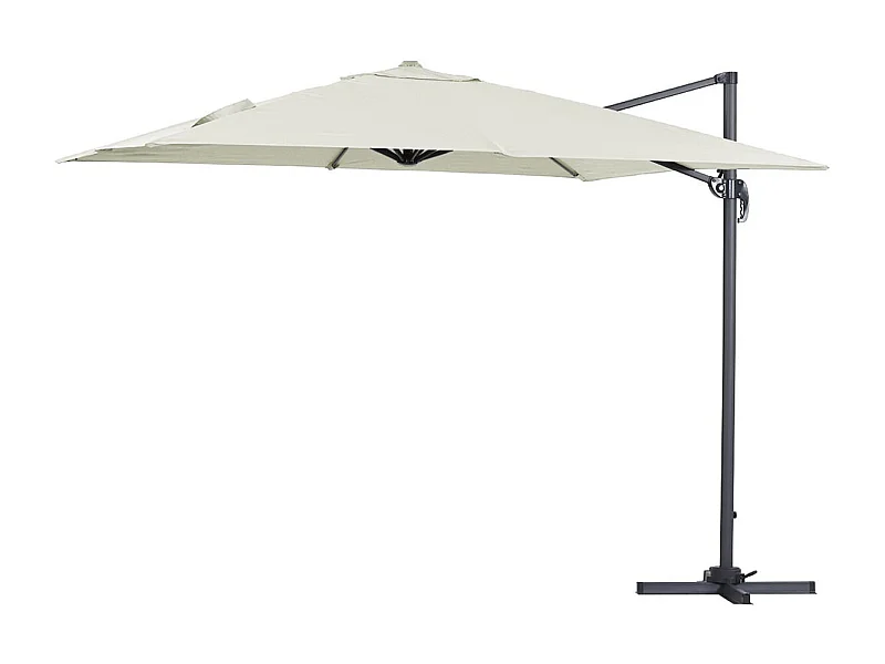 Parasol lateral de jardín en aluminio - Sun 3 - Cuadrado - 3 x 3 m - Crudo