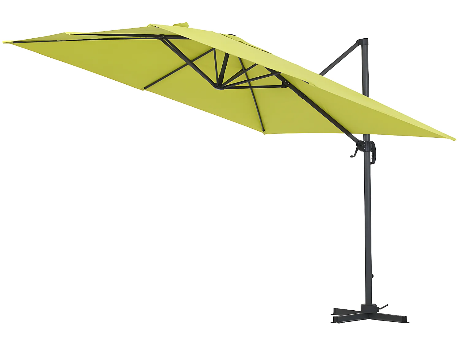 Ampelschirm aus Alu "Sun 3" - Viereckig - 3 x 3 m - Grün - Platten inbegriffen