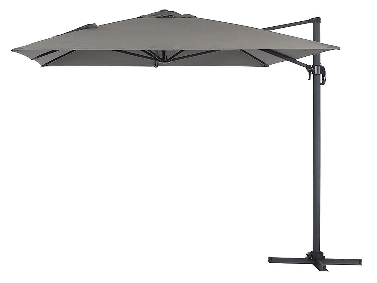 Parasol ogrodowy "Sun 4" - Z aluminium - Prostokątny - 3 x 4 m - Szary