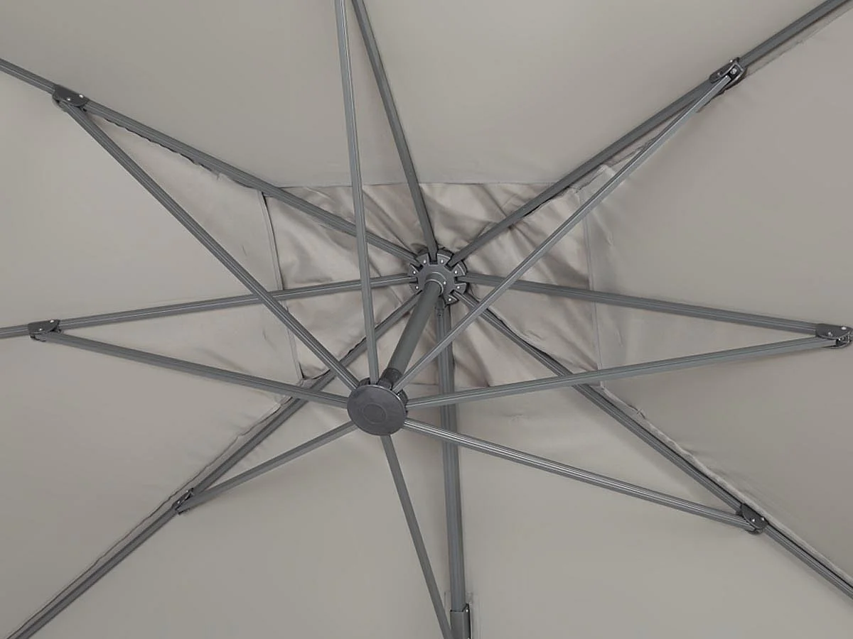 Parasol ogrodowy "Sun 4" - Z aluminium - Prostokątny - 3 x 4 m - Szary