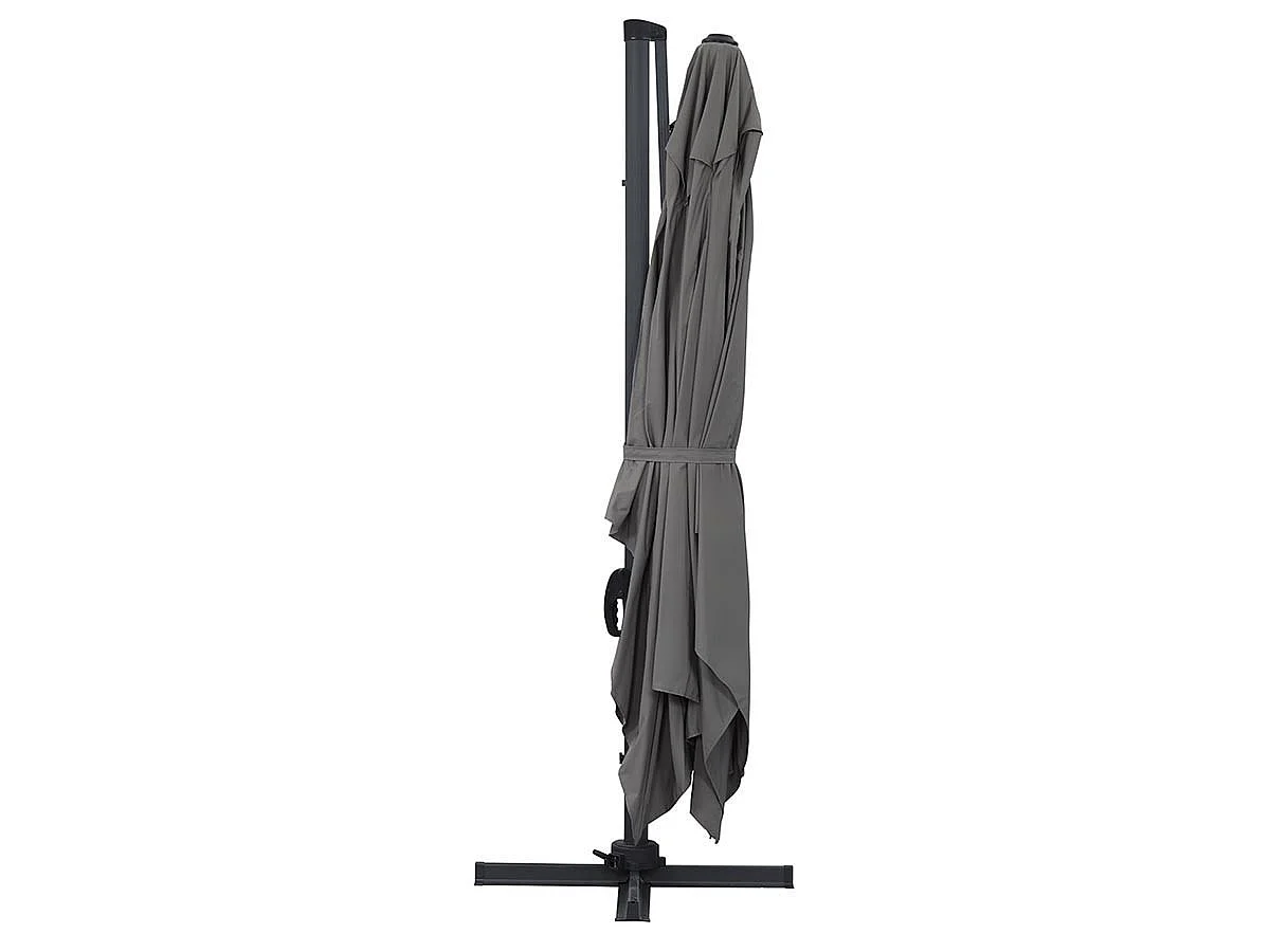 Parasol de jardin déporté en aluminium "Sun 4" - 3 x 4 m - Gris