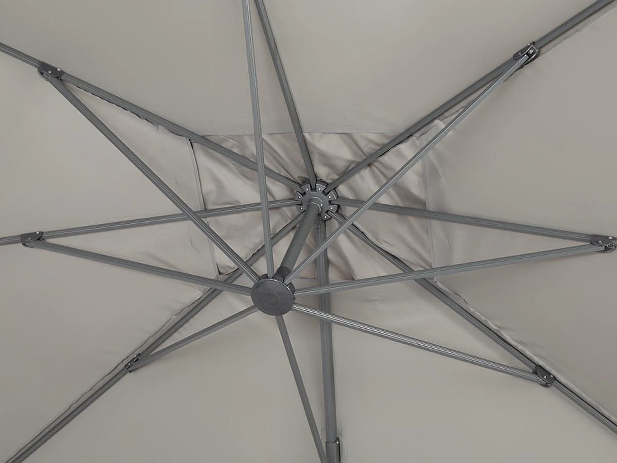 Parasol de jardin déporté en aluminium "Sun 4" - 3 x 4 m - Gris