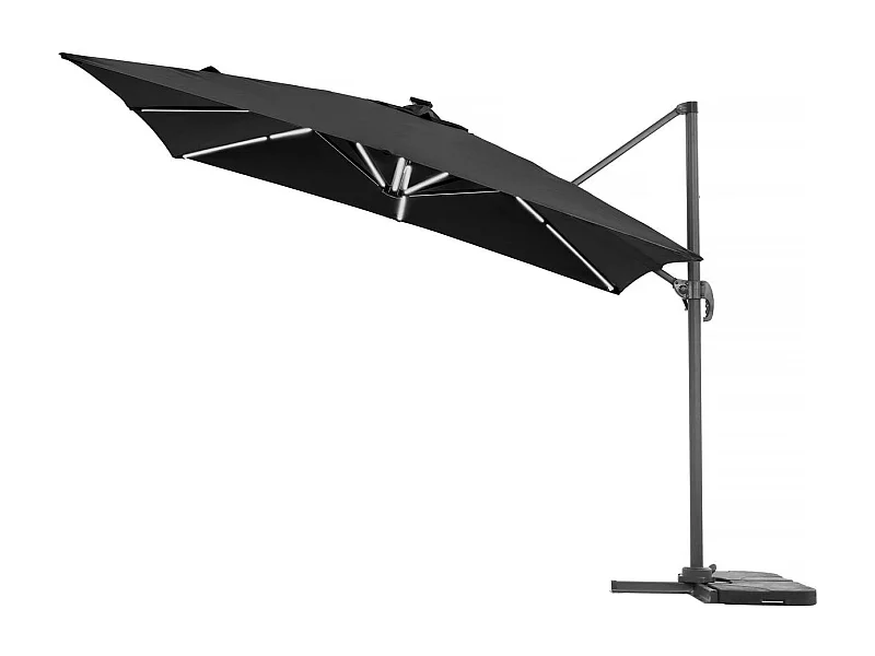 Parasol de jardin LED Alu "Sun 4 Luxe" - Rectangular -  3 x 4 m - Negro