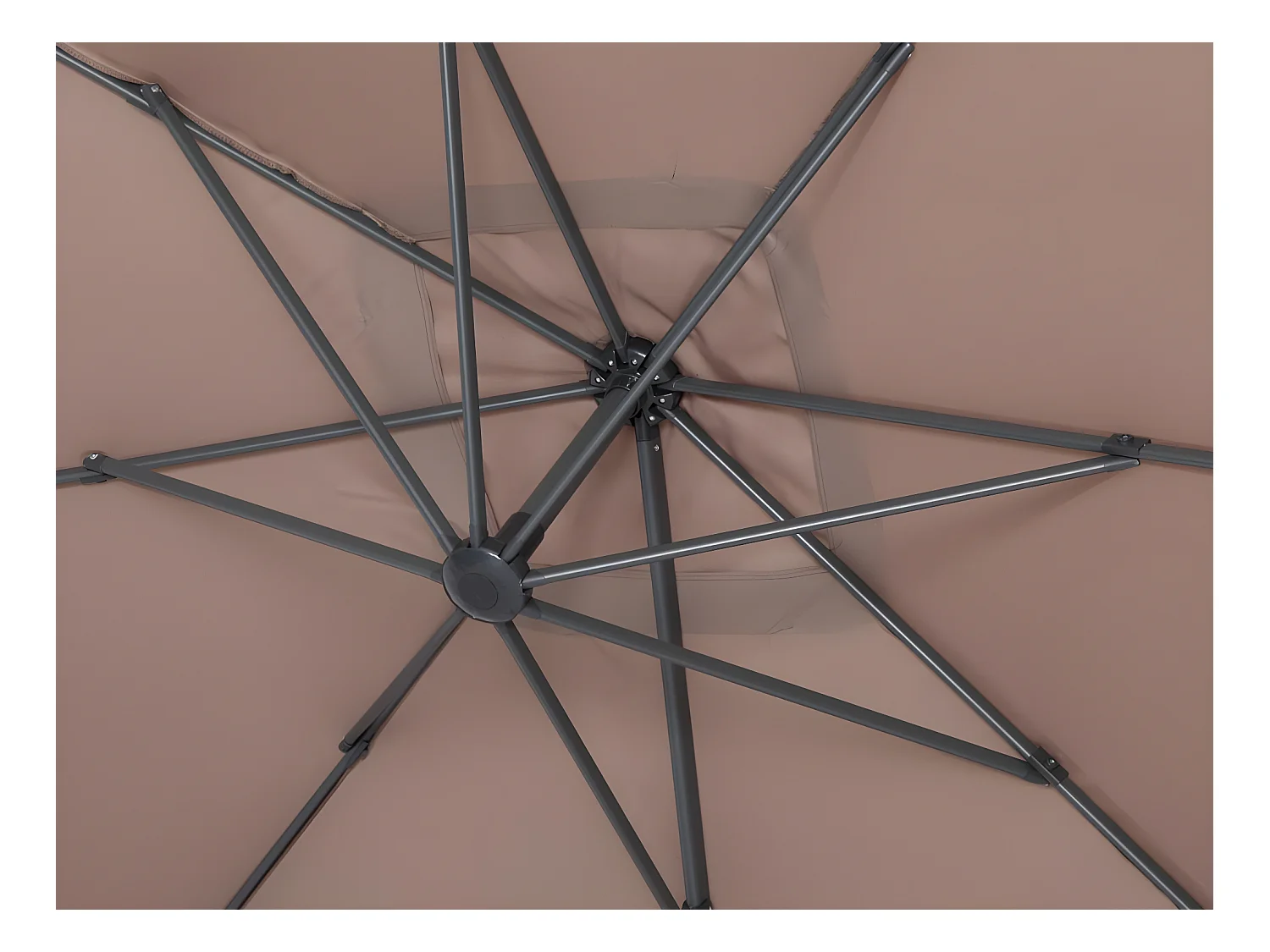 Aluminium zweefparasol "Sun 4" rechthoekig 3x4m taupe voor tuin en terras