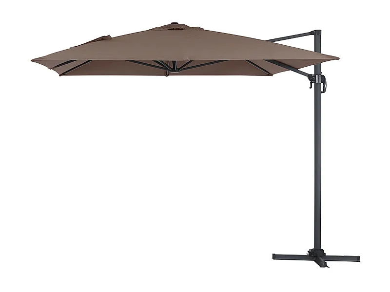 Parasol vrijhangend tuin zweefparasol "Sun 4" - 3 x 4 m - Taupe - grijs bruin