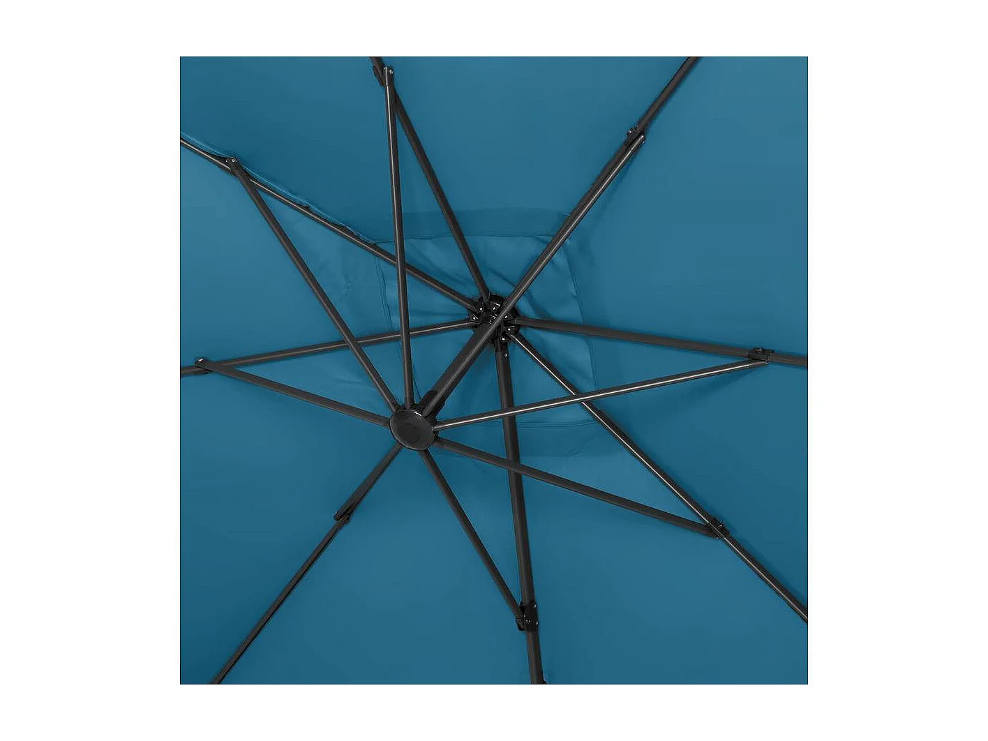 Parasol jardin déporté Alu "Sun 4" - Rectangle - 3 x 4 m - Bleu - Dalles à lester incluses