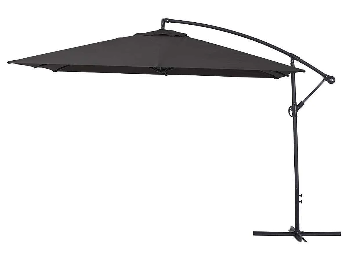 Parasol jardin déporté  Alu "Ilios 3" - Carré - 3 x3 m - Noir