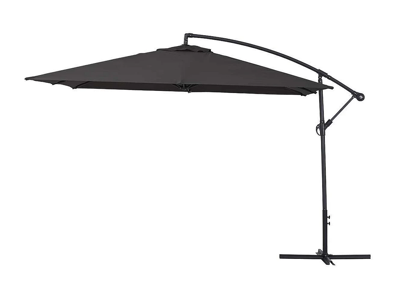 Parasol jardin déporté  Alu "Ilios 3" - Carré - 3 x3 m - Noir