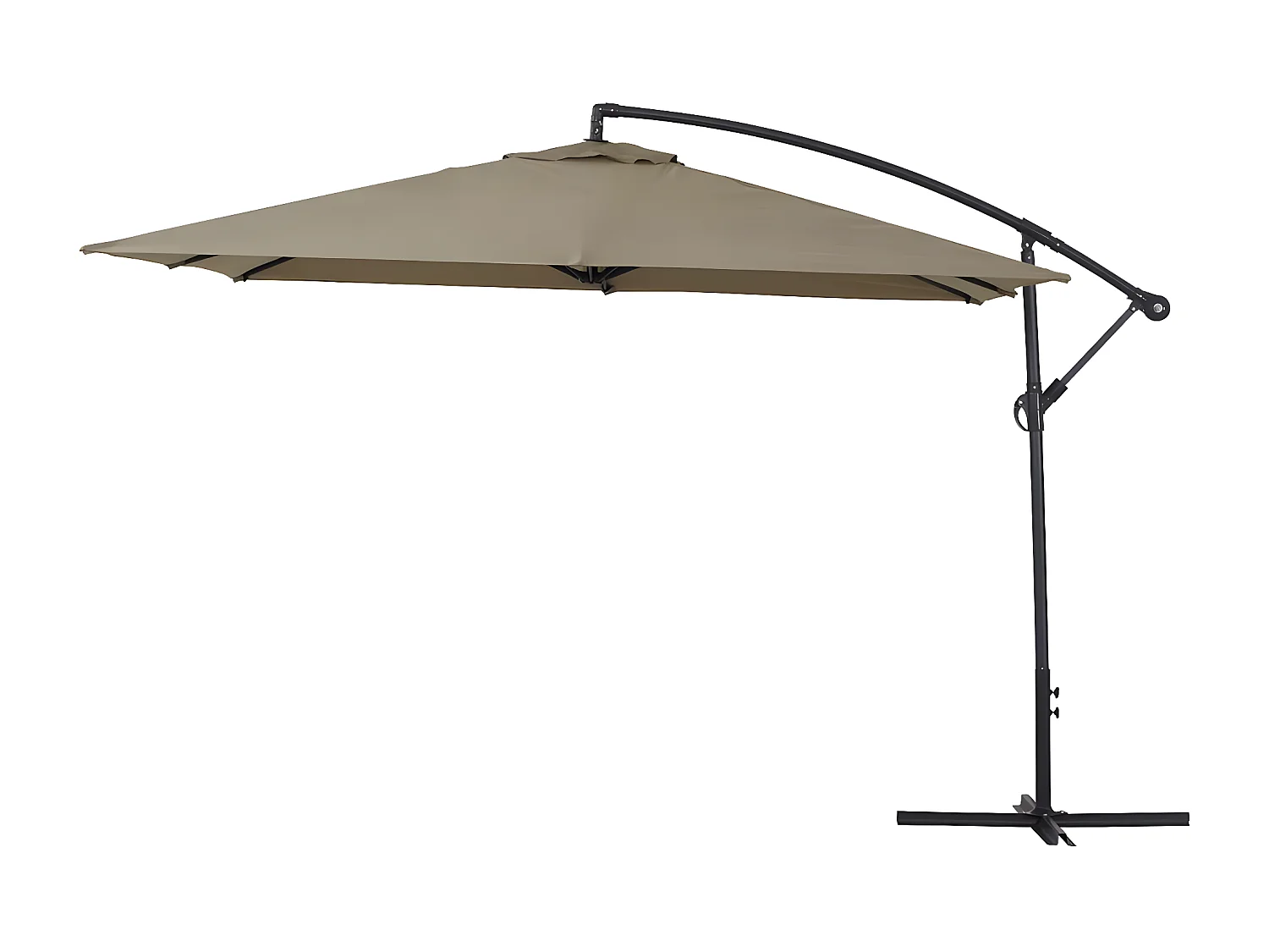 Aluminium zweefparasol "Ilios 3" - 3 x 3 m - Taupe