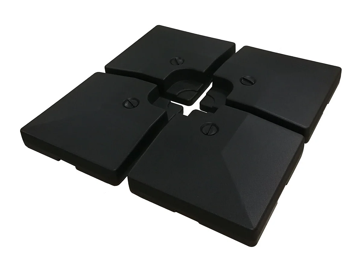 4 Dalles à lester pour gros parasol déporté - 4 x 3 - 104 KG - Noir