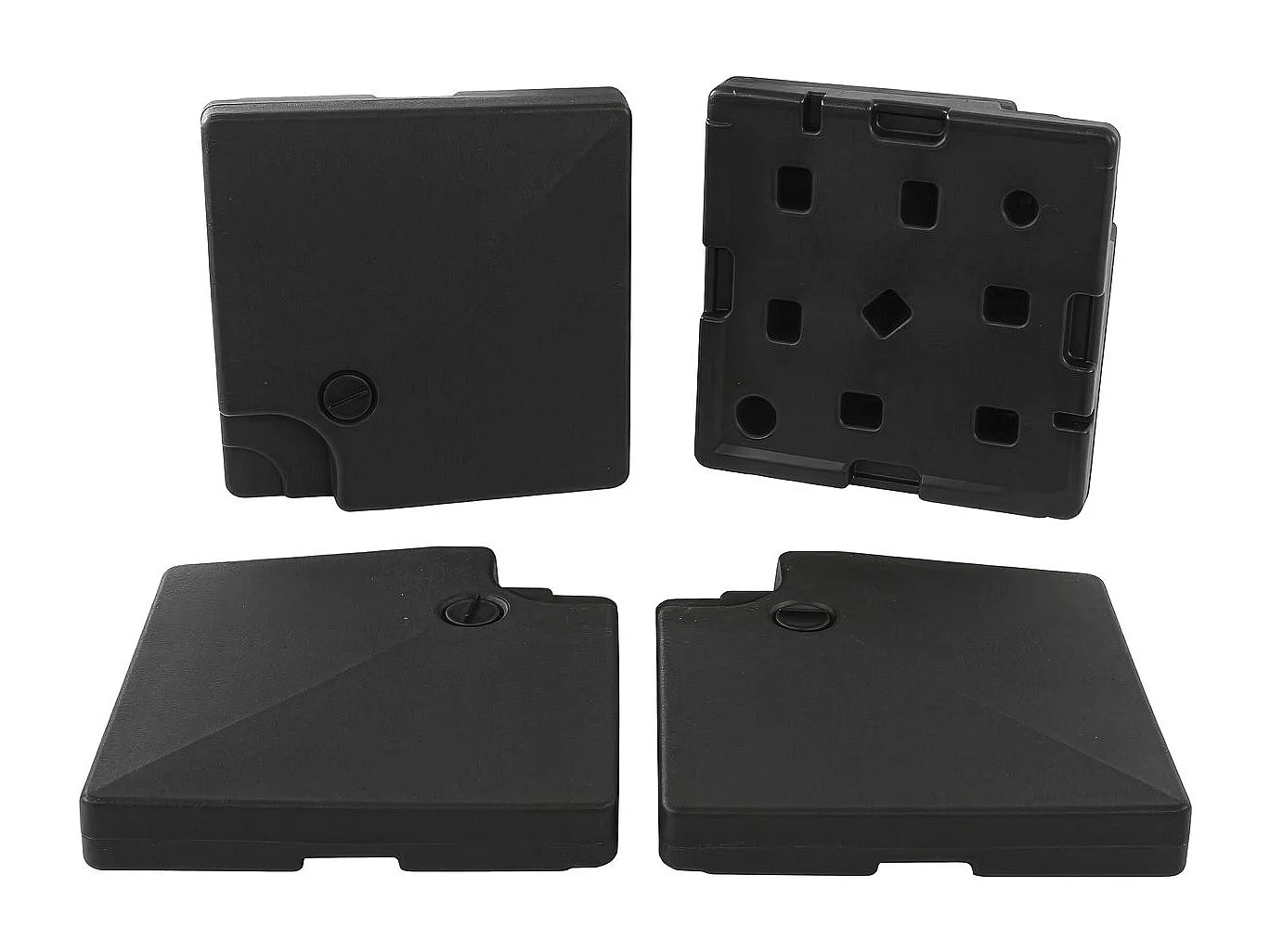 4 Dalles à lester pour gros parasol déporté - 4 x 3 - 104 KG - Noir