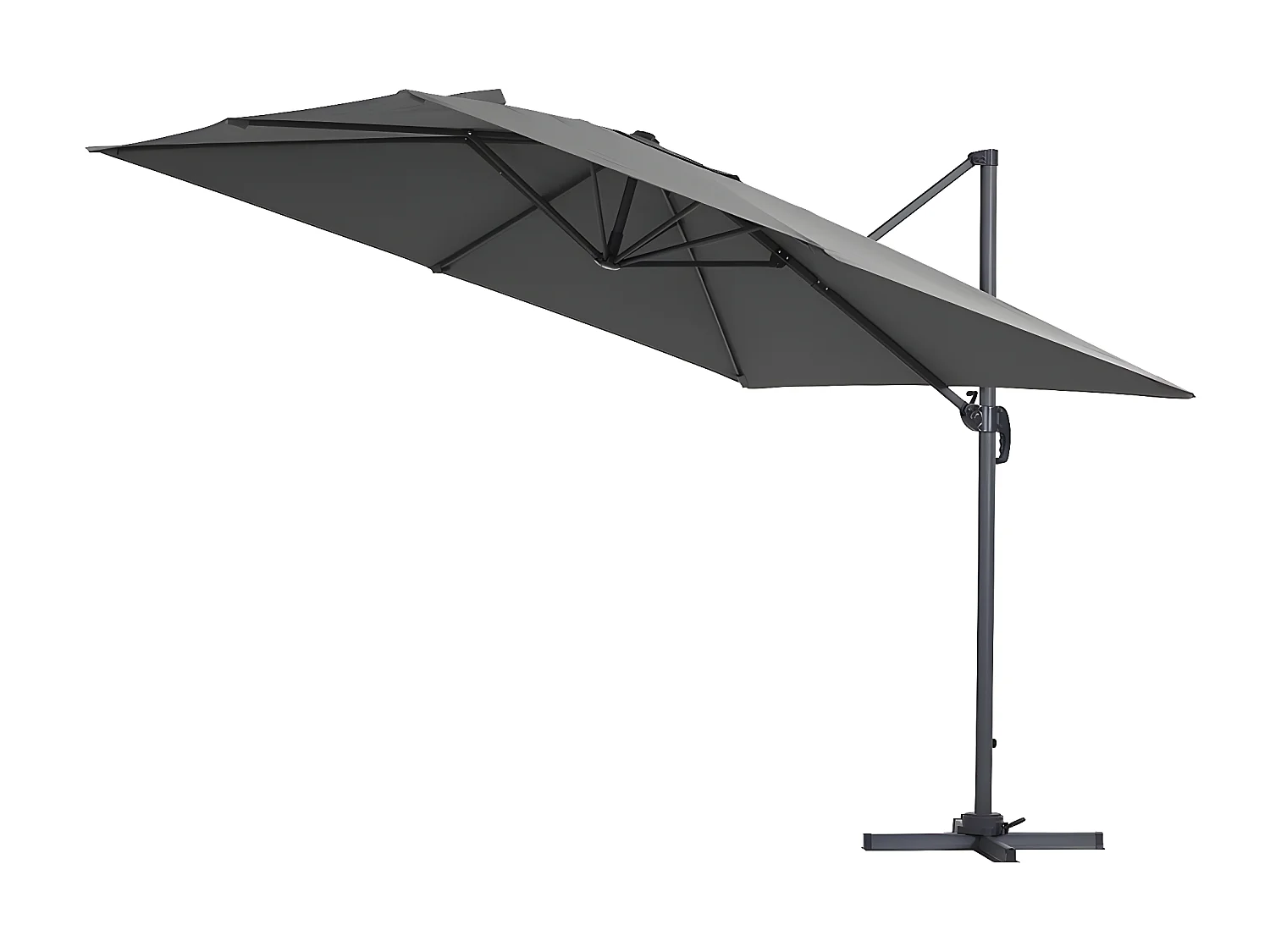 Tuinparasol Sun 3 met aluminium frame en anti-UV polyester doek - 3 x 3 m - Grijs