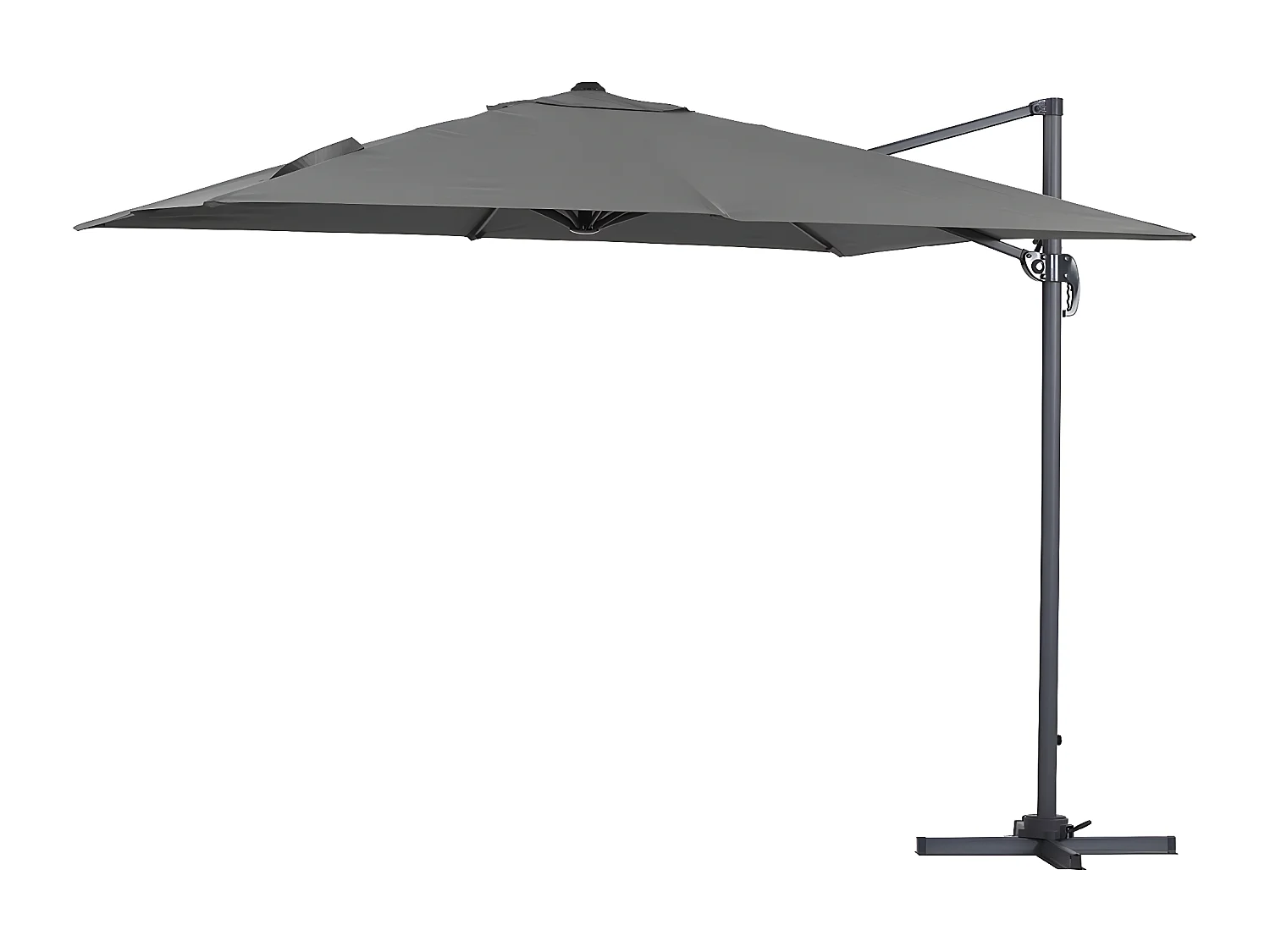 Parasol jardin déporté "Sun 3" - 3 x 3 m - Gris