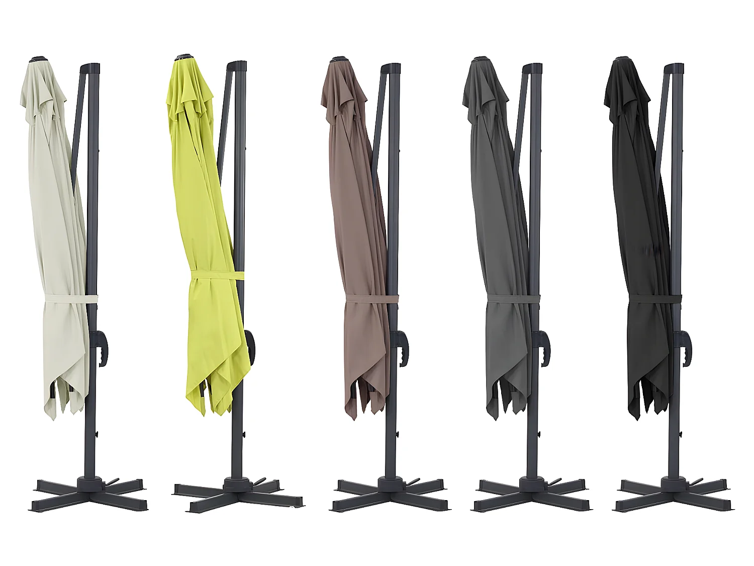 Parasol jardin déporté "Sun 3" - 3 x 3 m - Gris