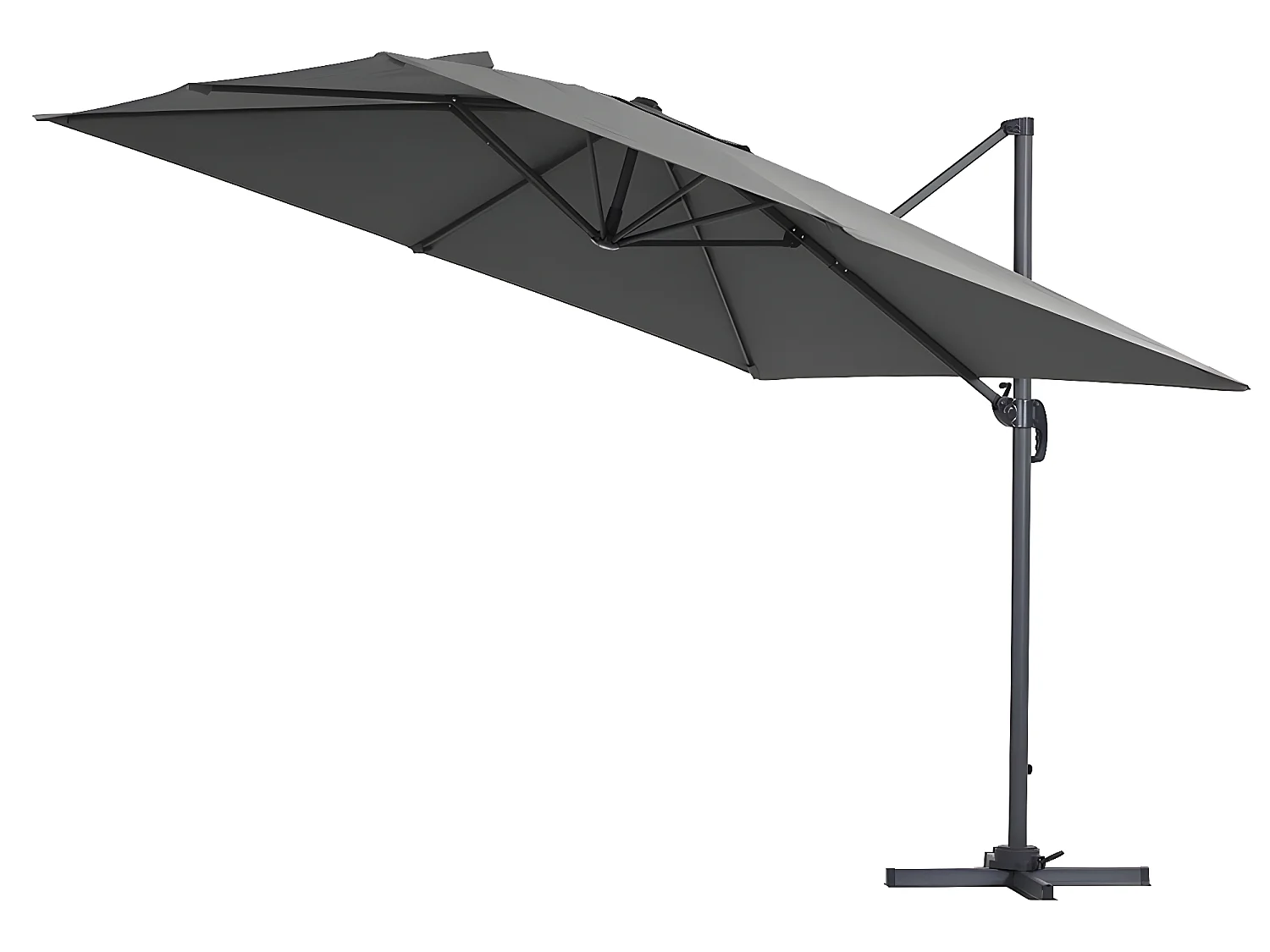 Parasol vrijhangend tuin zweefparasol "Sun 3" - 3 x 3 m - Grijs