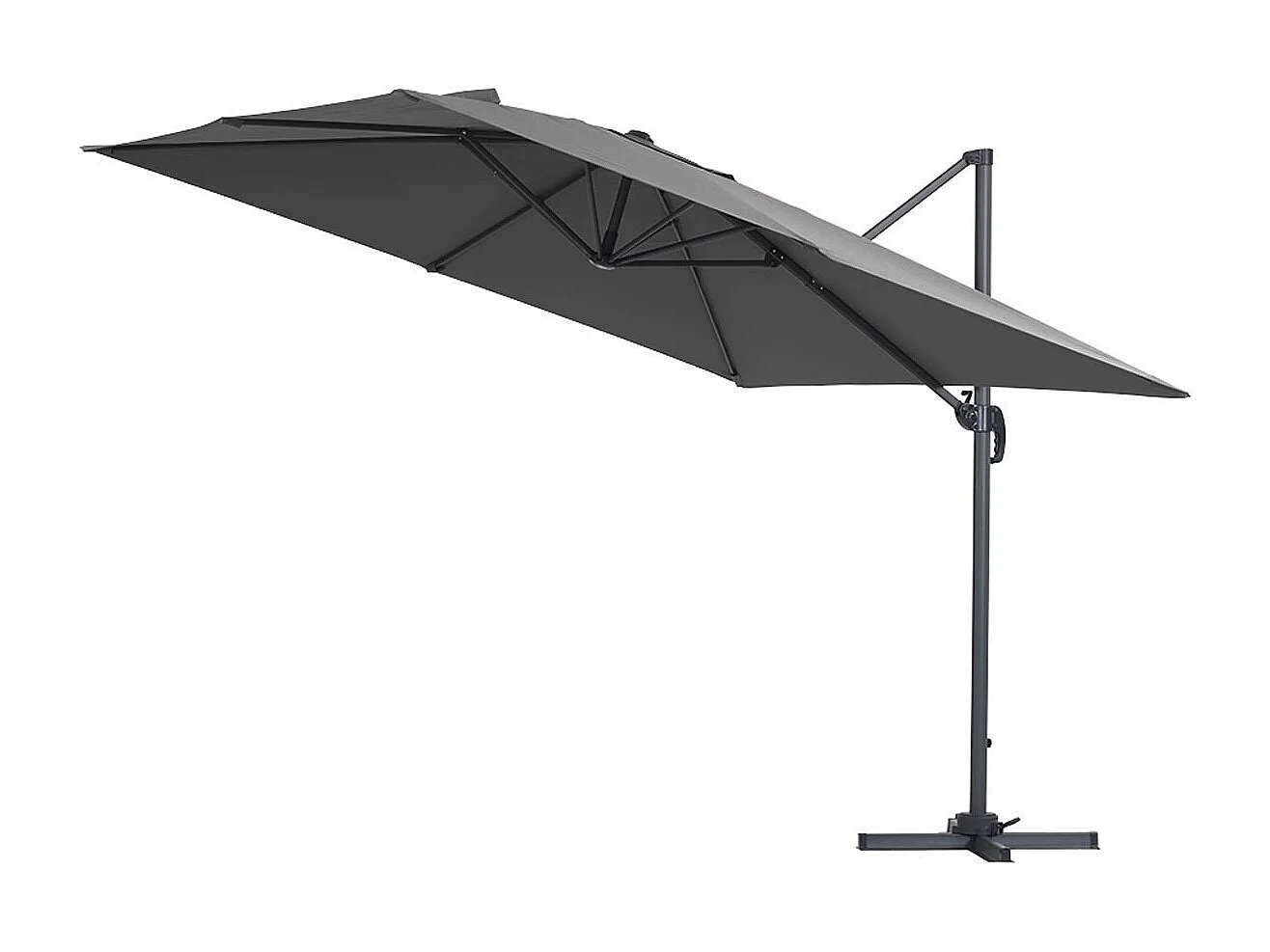 Parasol jardin déporté "Sun 3" - 3 x 3 m - Gris