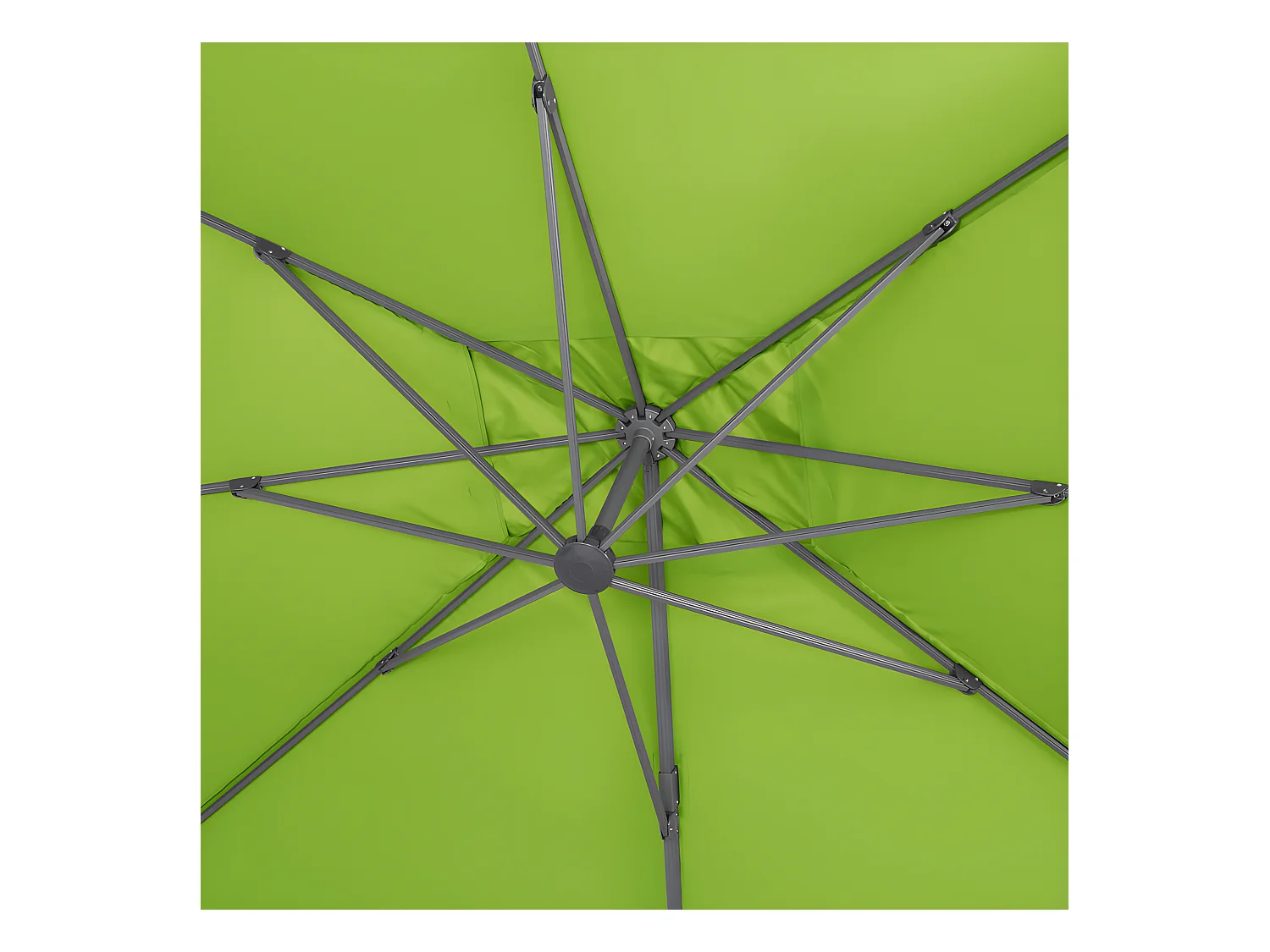 Aluminium zweefparasol "Sun 4" rechthoekig 3x4m groen met bijgeleverde gewichtsplaten