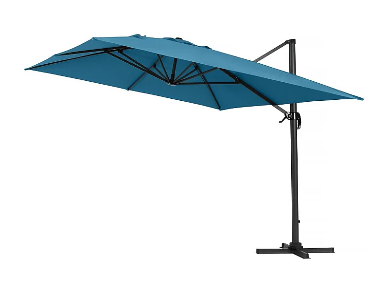 Parasol vrijhangend tuin zweefparasol "Sun 4" - 3 x 4 m - Blauw
