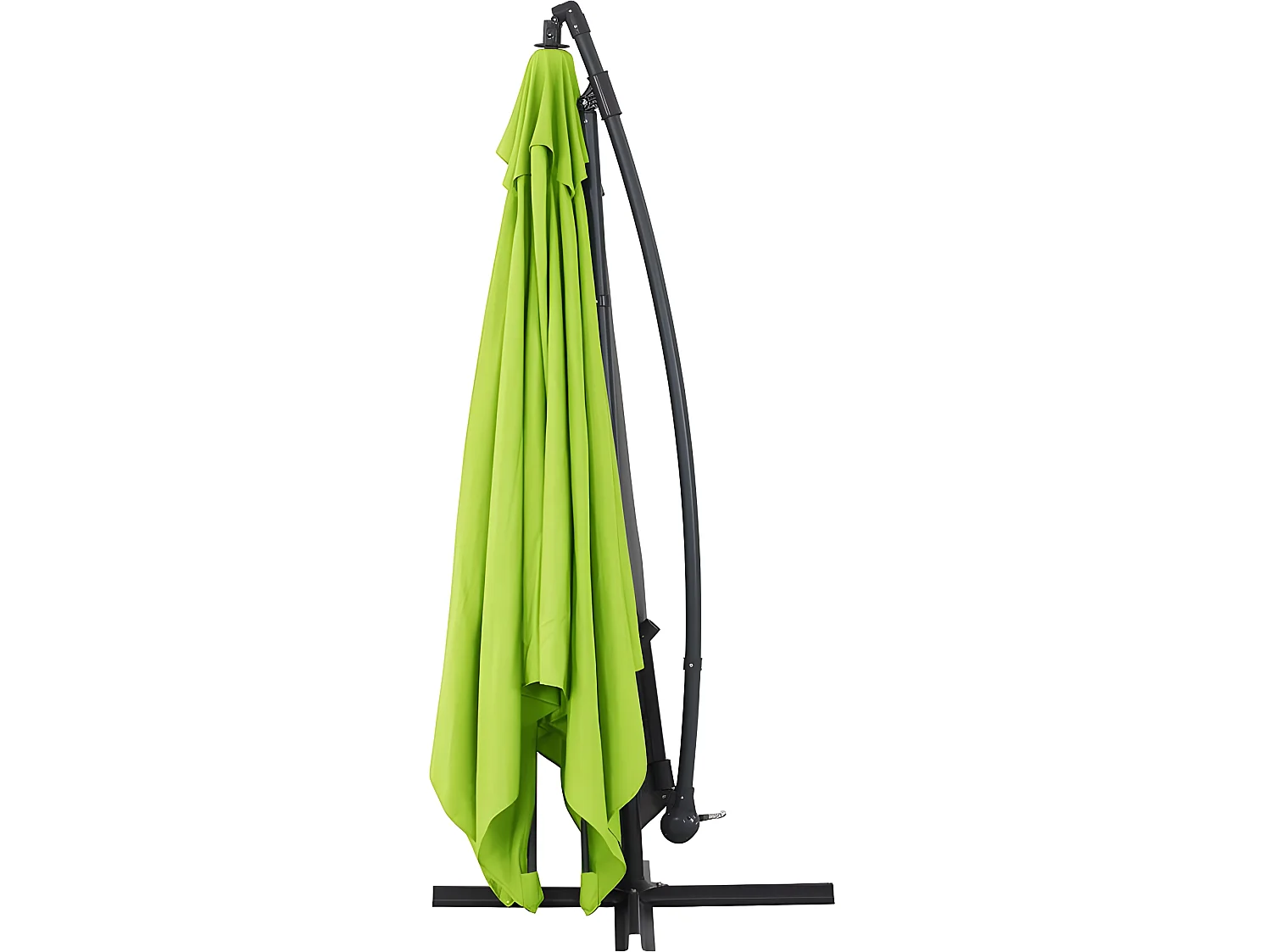 Parasol jardin déporté Alu "Ilios 3" - Carré - 3 x 3 m - Vert - Dalles incluses