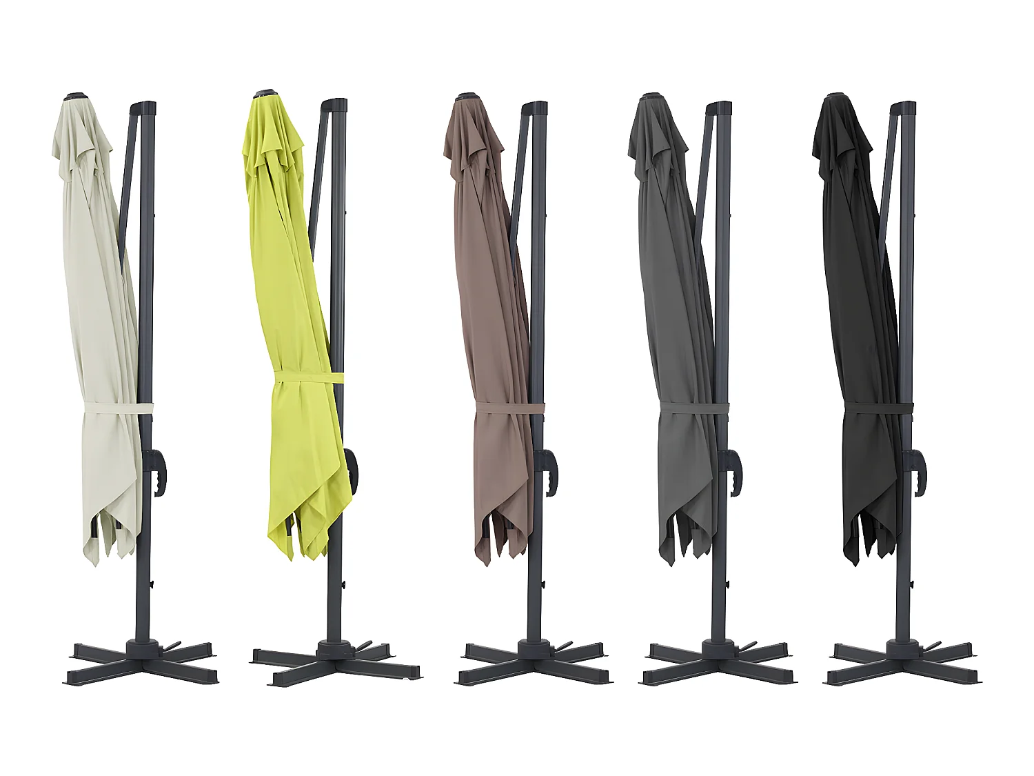 Parasol jardin déporté alu "Sun 3" 3 x 3 m - Vert