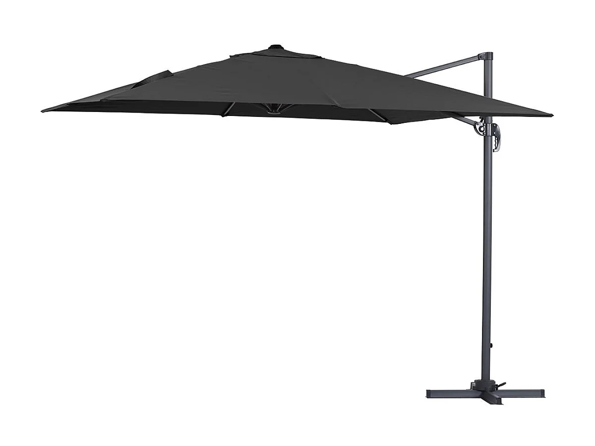 Ombrellone da giardino decentrato in alluminio SUN 3 - Quadrato - 3 x 3 m - Nero