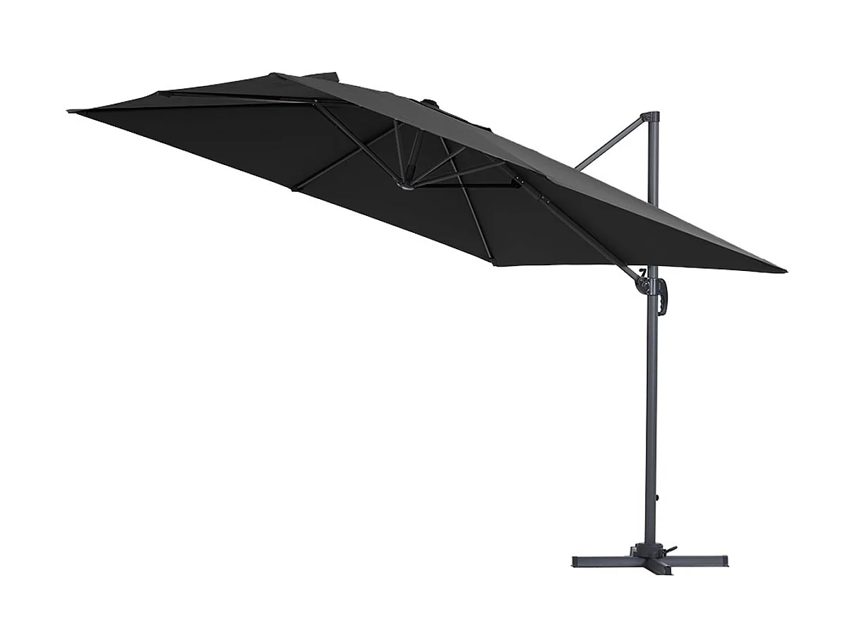Ombrellone da giardino decentrato in alluminio SUN 3 - Quadrato - 3 x 3 m - Nero