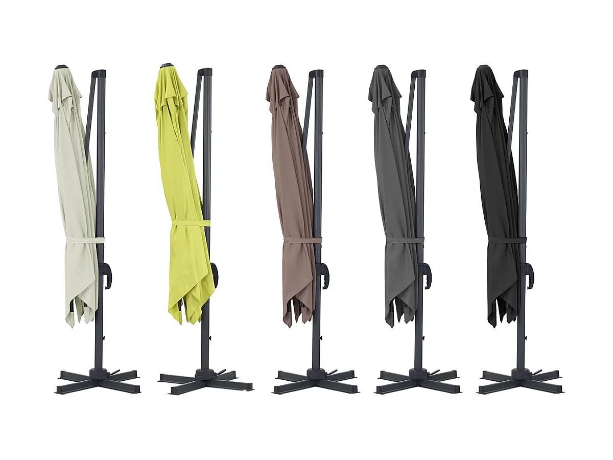 Ombrellone da giardino decentrato in alluminio SUN 3 - Quadrato - 3 x 3 m - Nero