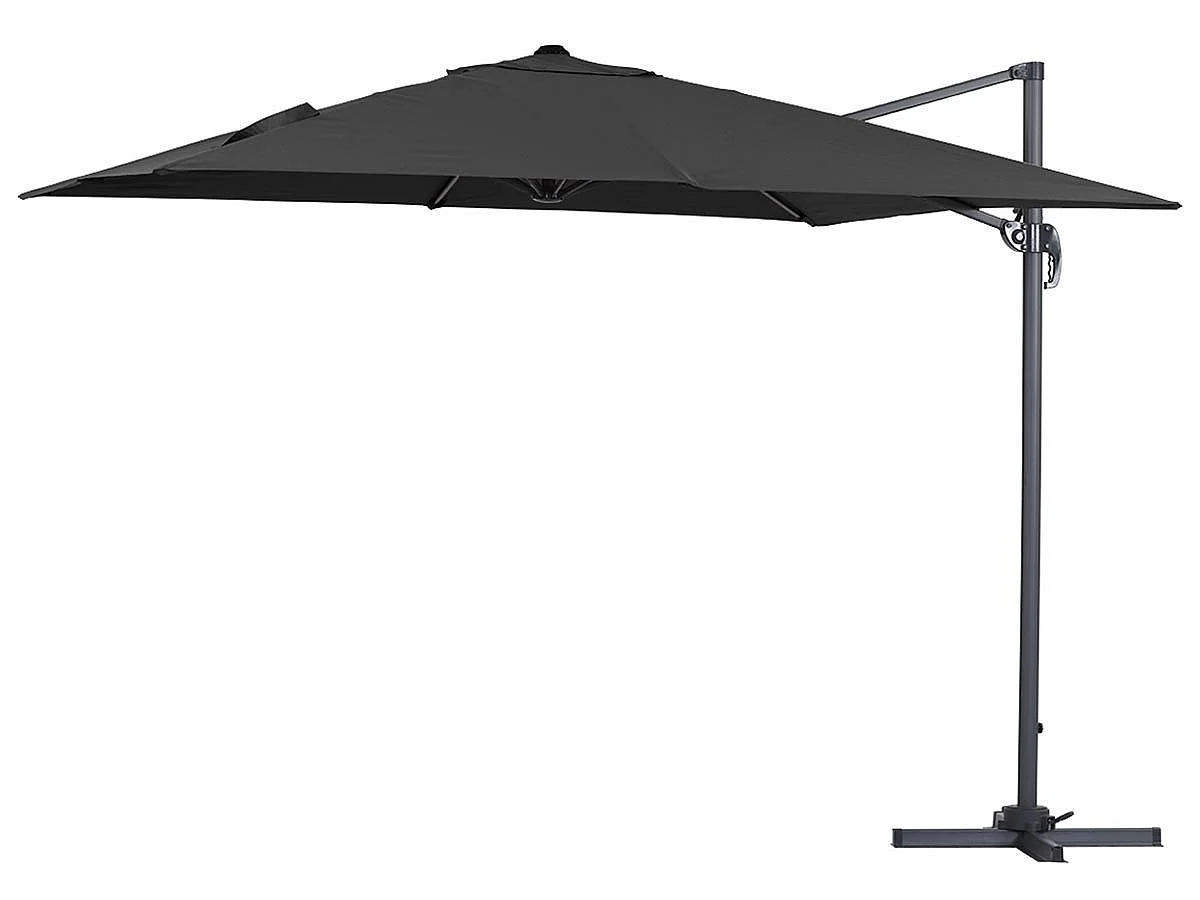 Parasol jardin déporté alu "Sun 3" 3 x 3 m - Noir