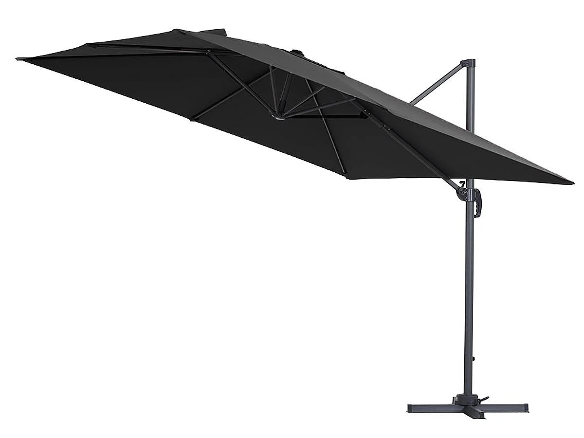 Parasol jardin déporté alu "Sun 3" 3 x 3 m - Noir