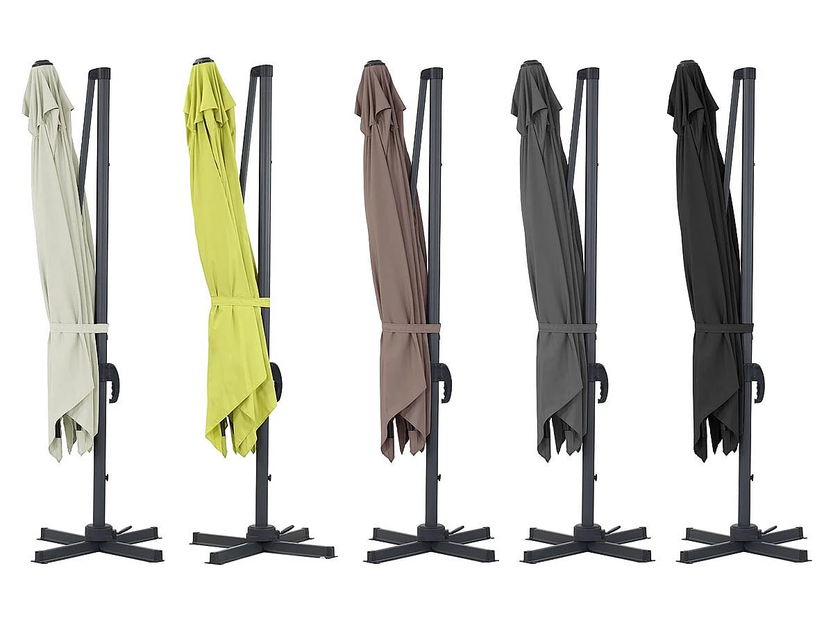 Parasol jardin déporté alu "Sun 3" 3 x 3 m - Noir