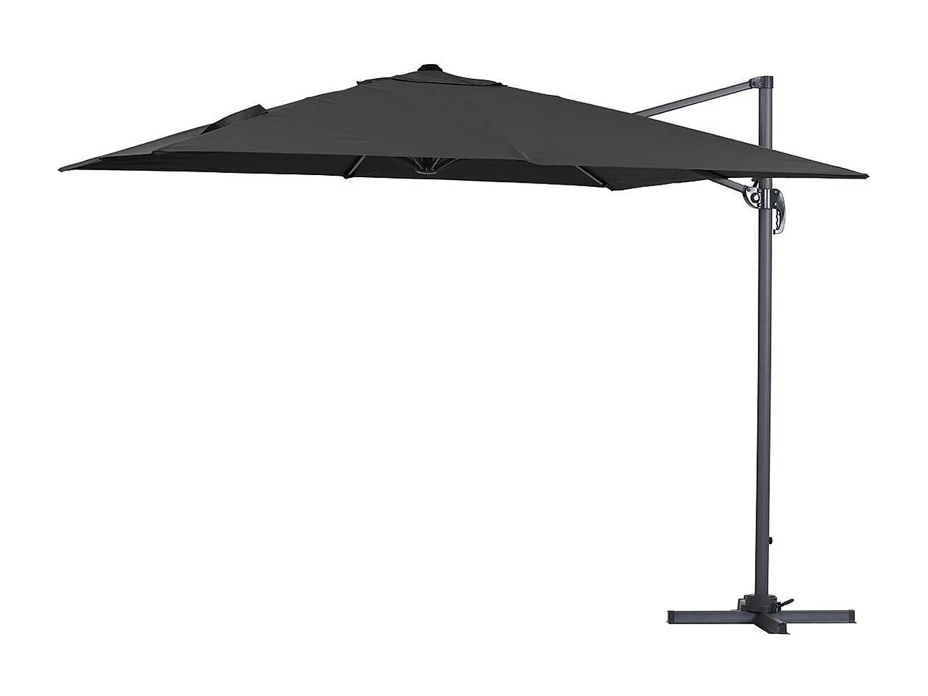 Parasol jardin déporté alu "Sun 3" 3 x 3 m - Noir