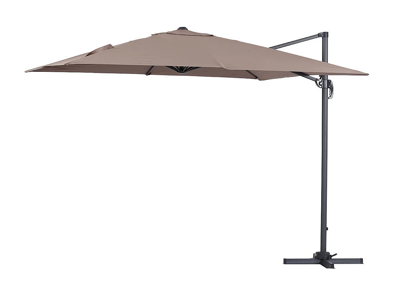 Parasol vrijhangend tuin zweefparasol "Sun 3" - 3 x 3 m - Taupe - grijs bruin