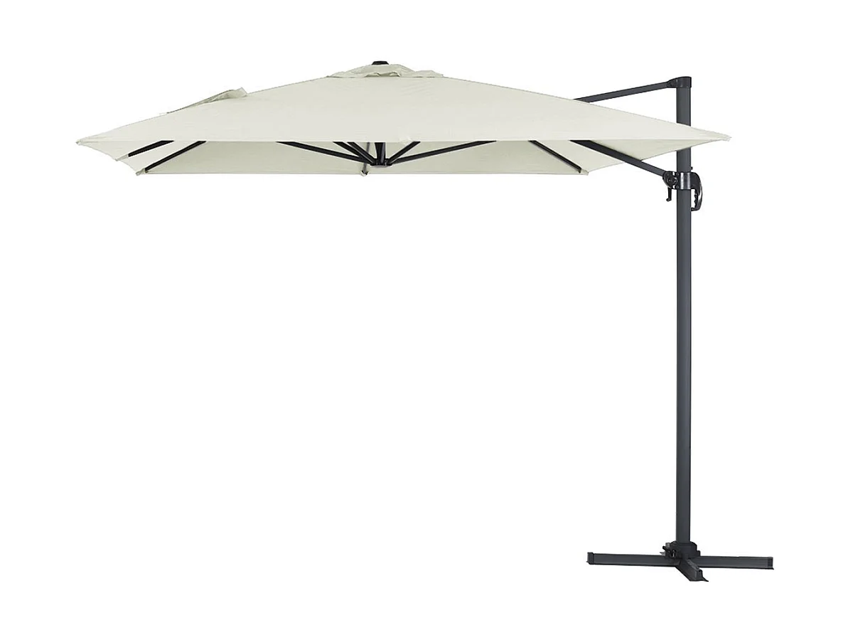 Parasol jardin déporté alu "Sun 4" 3 x 4 m - Ecru