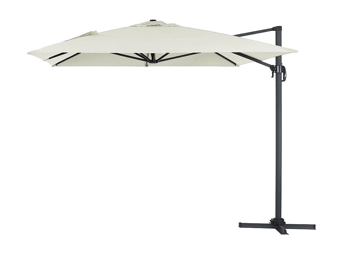 Parasol jardin déporté alu "Sun 4" 3 x 4 m - Ecru