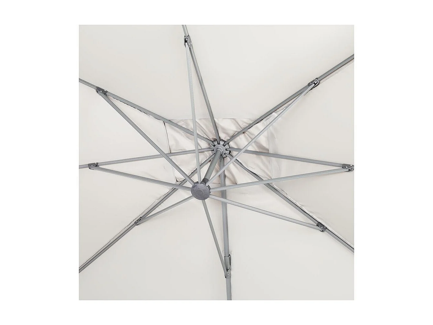 Parasol jardin déporté alu "Sun 4" 3 x 4 m - Ecru