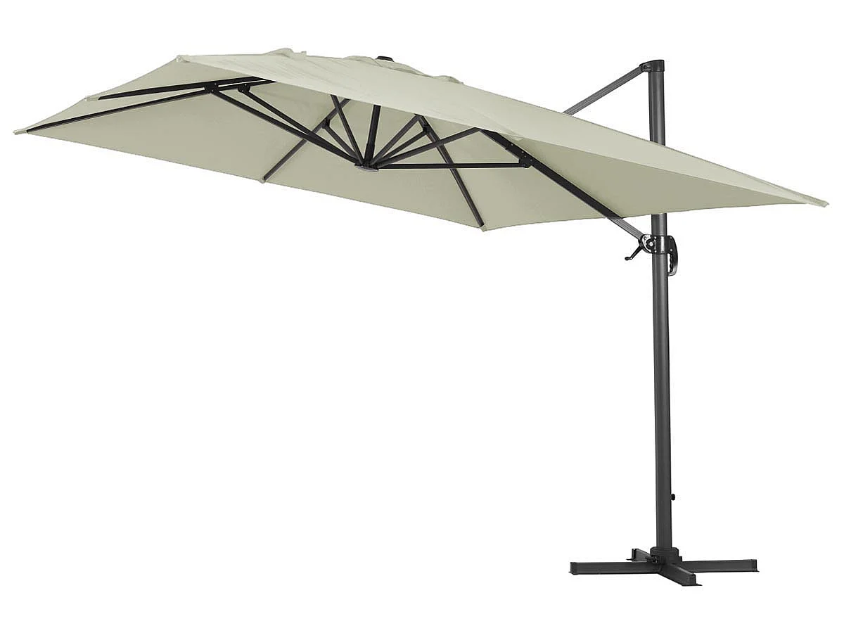 Ombrellone decentrato in alluminio SUN 4 - Rettangolare - 3 x 4 m - Ecru