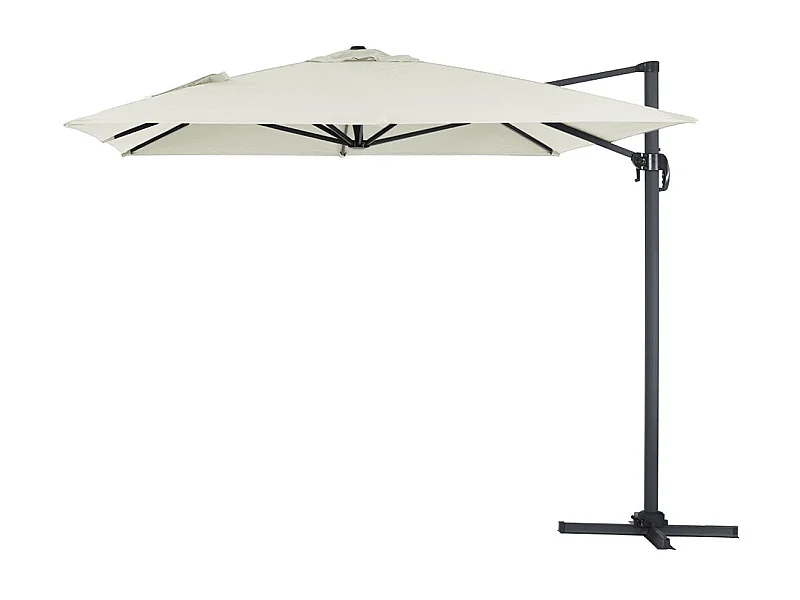 Parasol jardin déporté alu "Sun 4" 3 x 4 m - Ecru