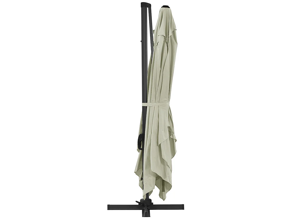 Sun 4 aluminium zweefparasol met leistenen - Rechthoekig 3 x 4 m - Ecru